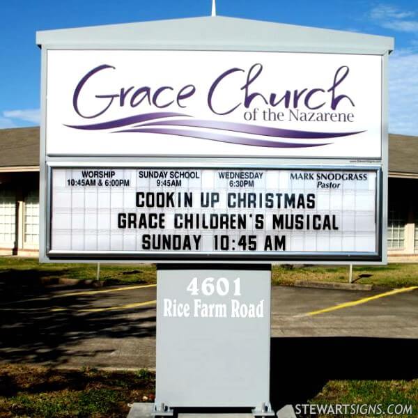 Church Sign for Grace Church of the Nazarene