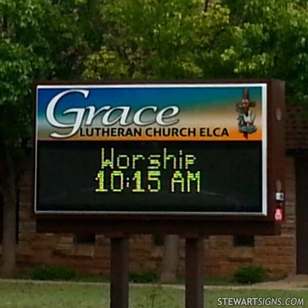 Church Sign for Grace Lutheran Church Elca