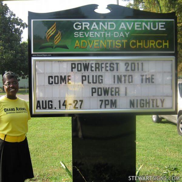 Church Sign for Grand Avenue Seventh-day Adventist Church