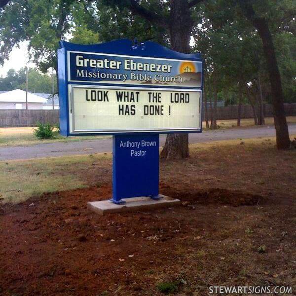 Church Sign for Greater Ebenezer Missionary Bible Baptist Church