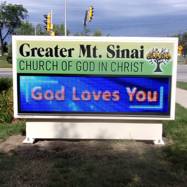 Church Sign for Greater Mount Sinai Church of God in Christ