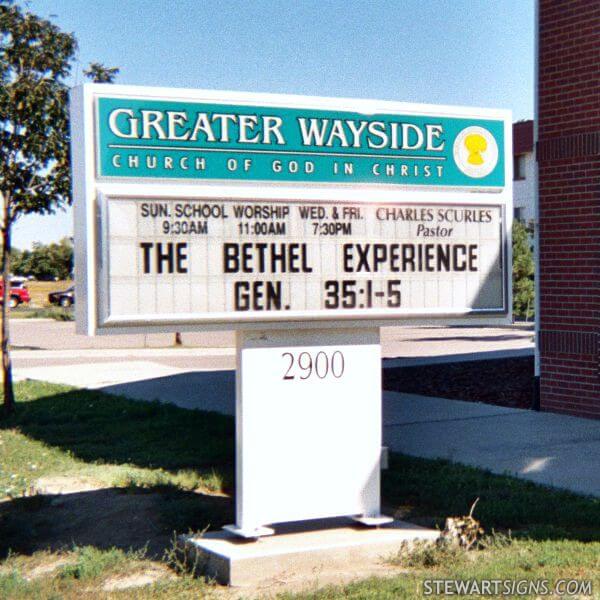 Church Sign for Greater Wayside Church Of God In Christ CO
