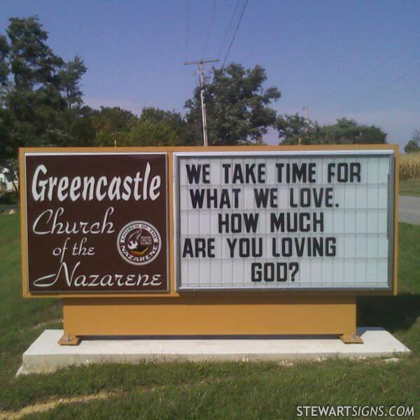 Church Sign for Greencastle Church of the Nazarene