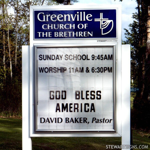 Church Sign for Greenville Church of the Brethren