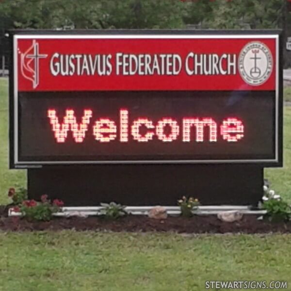 Church Sign for Gustavus Federated Church