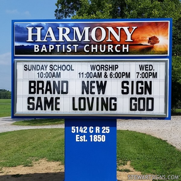Church Sign for Harmony Baptist Church