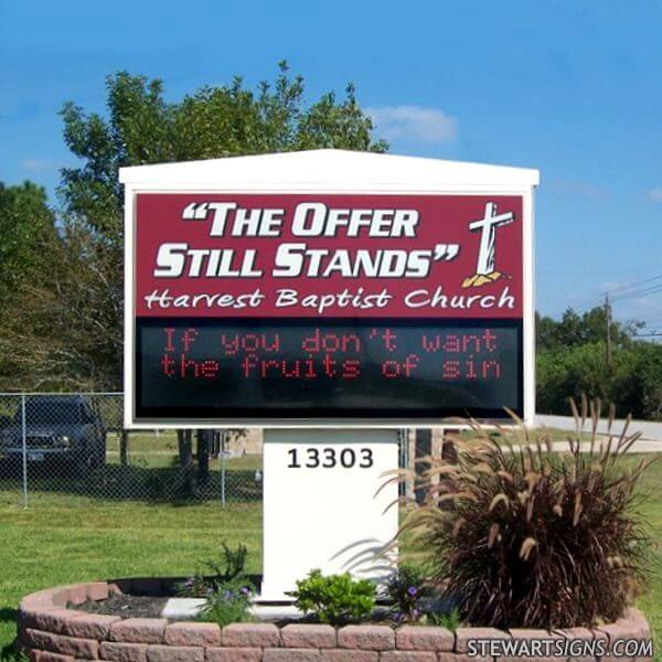 Church Sign for Harvest Baptist Church