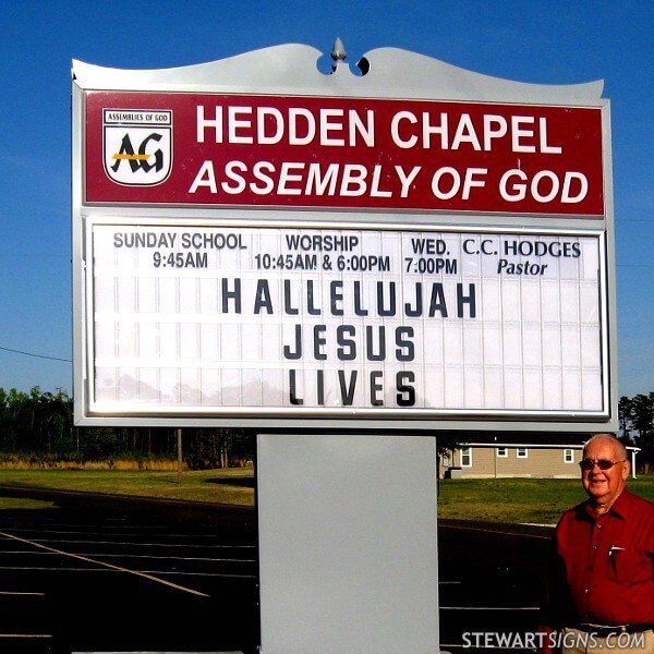 Church Sign for Hedden Chapel Assembly of God