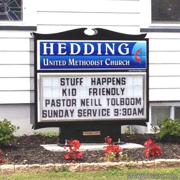 Church Sign for Hedding United Methodist Church