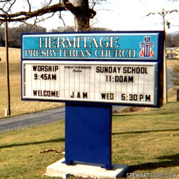 Church Sign for Hermitage Presbyterian Church