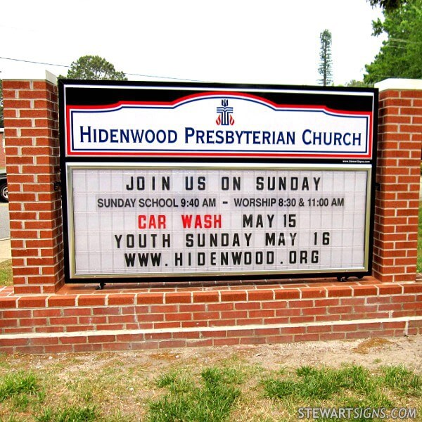 Church Sign for Hidenwood Presbyterian Church