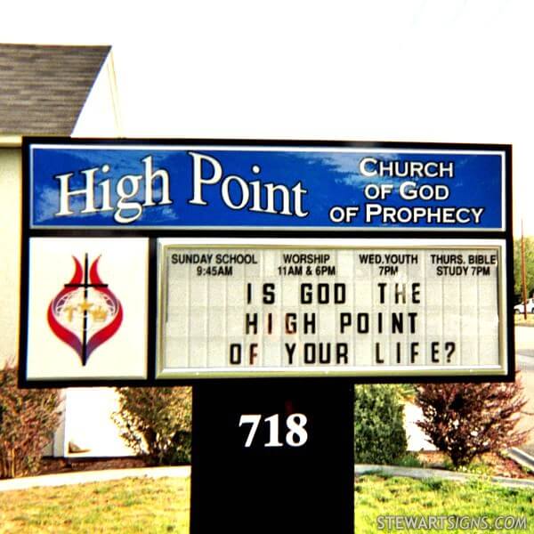 Church Sign for High Point Church of God of Prophecy