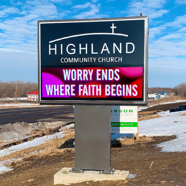 Church Sign for Elim Mission Church / Highland Community Church