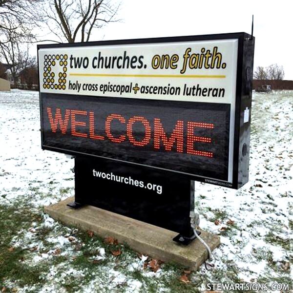 Church Sign for Welcome To Holy Cross Episcopal