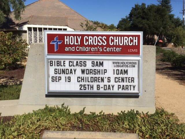 Church Sign for Holy Cross Lutheran Church