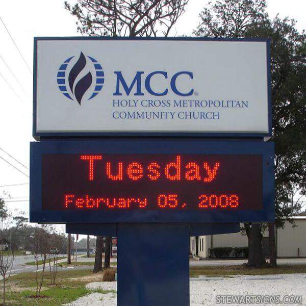 Church Sign for Holy Cross Metropolitan Community Church