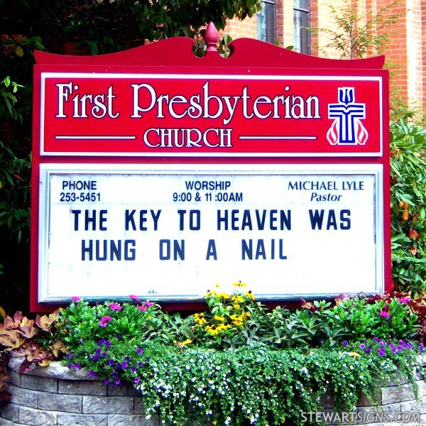 Church Sign for First Presbyterian Church