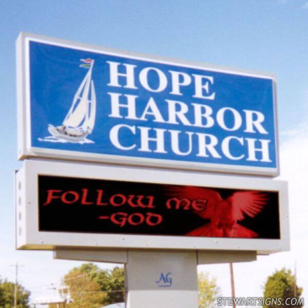 Church Sign for Hope Harbor Church