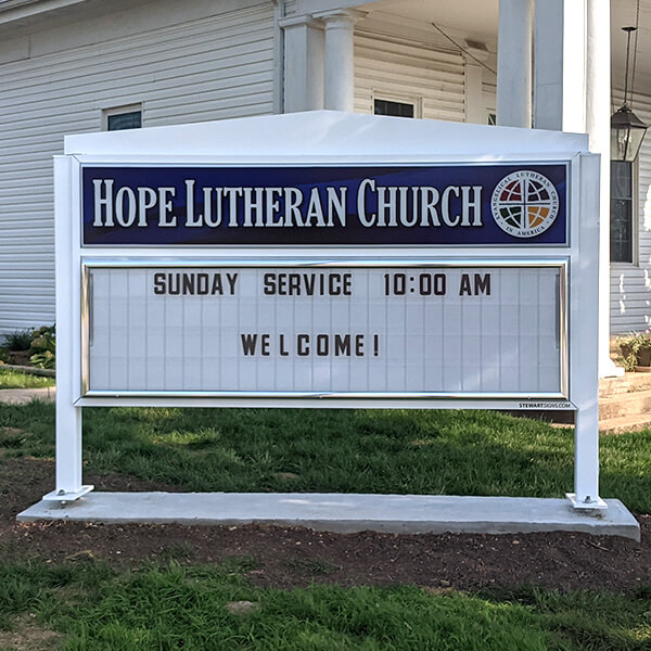 Church Sign for Hope Lutheran Church