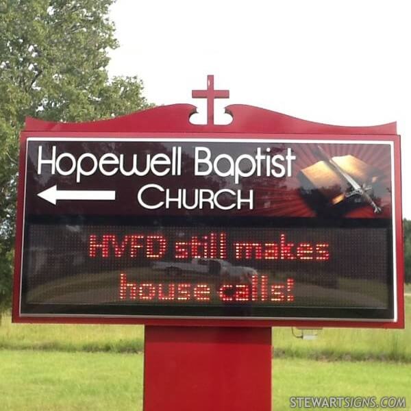 Church Sign for Hopewell Baptist Church