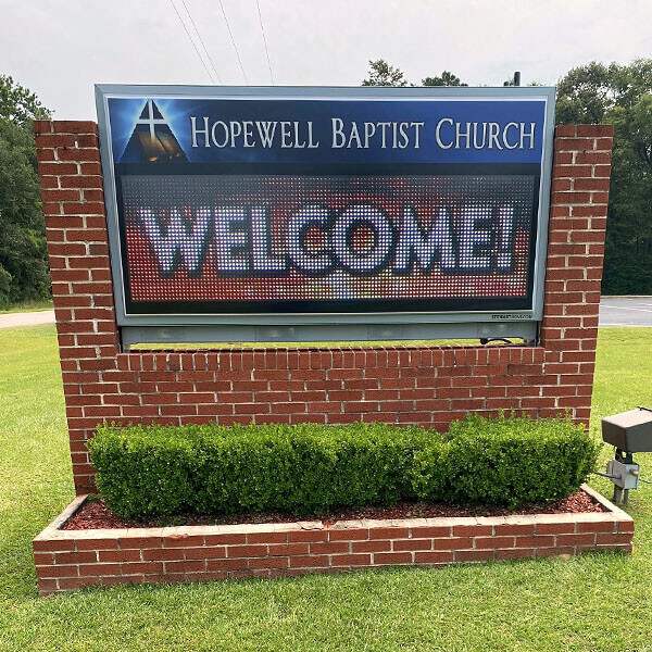 Church Sign for Hopewell Baptist Church