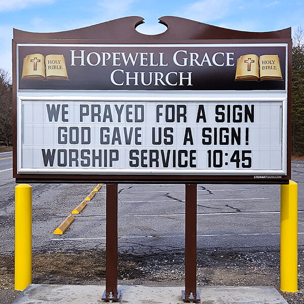 Church Sign for Hopewell Grace Church