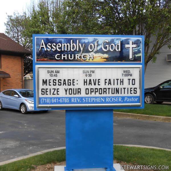 Church Sign for Howard Beach Assembly of God Church