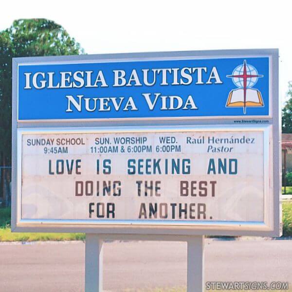 Church Sign for Iglesia Bautista Nueva Vida