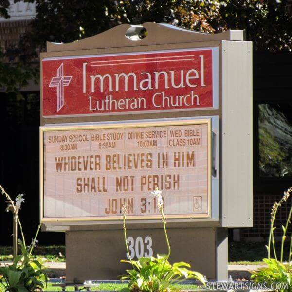 Church Sign for Immanuel Lutheran Church