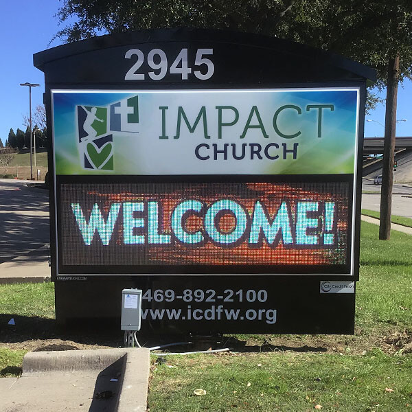 Church Sign for Impact Church Dfw