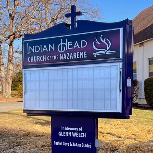Church Sign for Indian Head Church of the Nazarene
