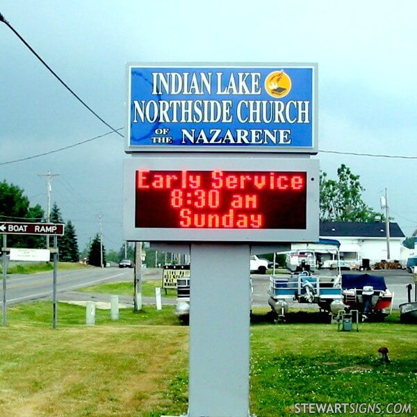 Church Sign for Indian Lake Church of the Nazarene