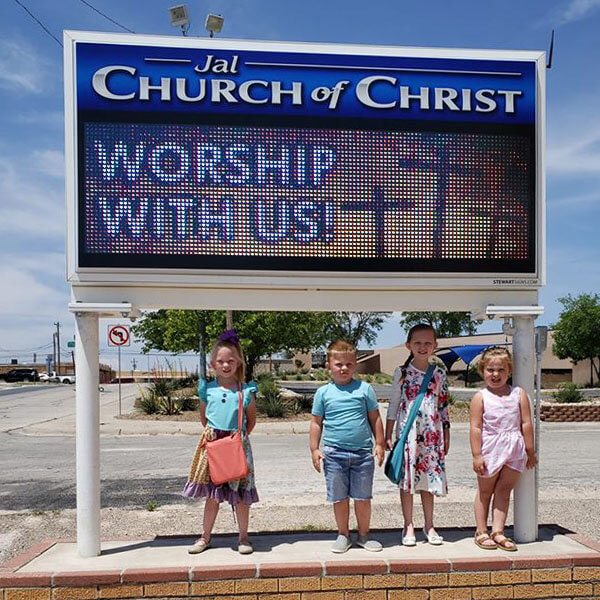 Church Sign for Jal Church of Christ