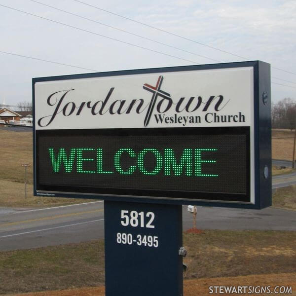 Church Sign for Jordantown Wesleyan Church