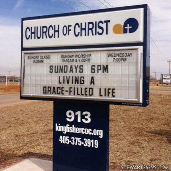 Church Sign for Kingfisher Church of Christ
