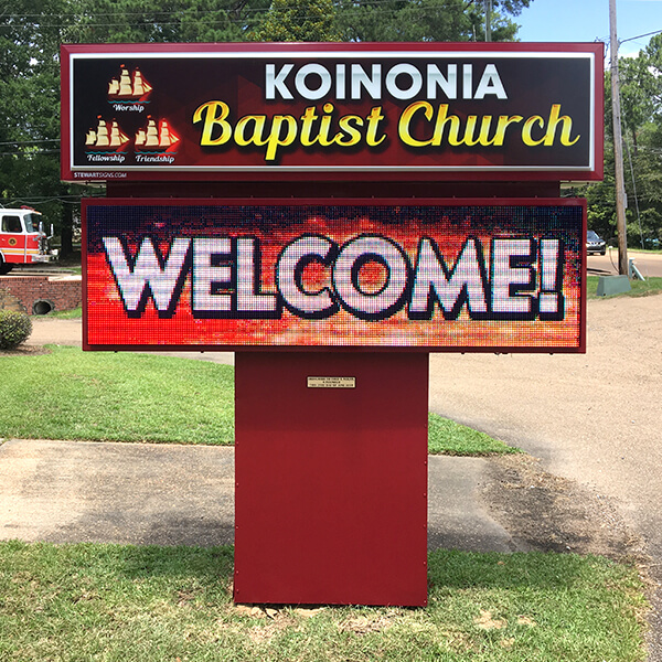 Church Sign for Koinonia Baptist Church