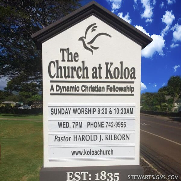 Church Sign for Koloa Assembly of God Church