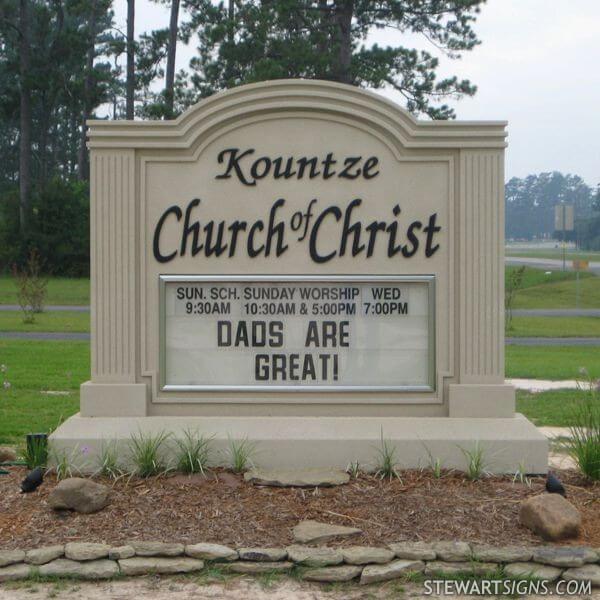 Church Sign for Kountze Church of Christ