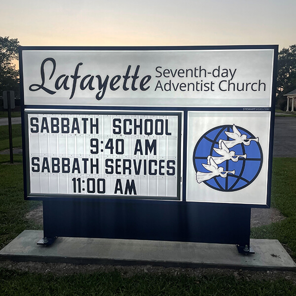 Church Sign for Lafayette Seventh-day Adventist Church
