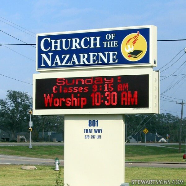 Church Sign for Lake Jackson Church of the Nazarene