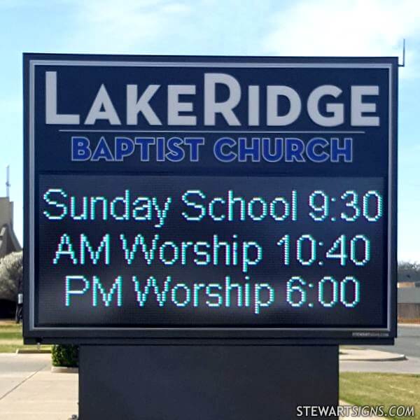 Church Sign for Lakeridge Baptist Church