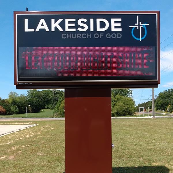 Church Sign for Lakeside Church of God