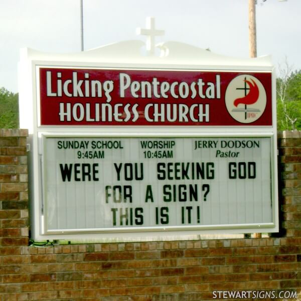 Church Sign for Licking Pentecostal Holiness Church