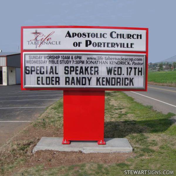 Church Sign for Life Tabernacle Apostolic Church of Porterville