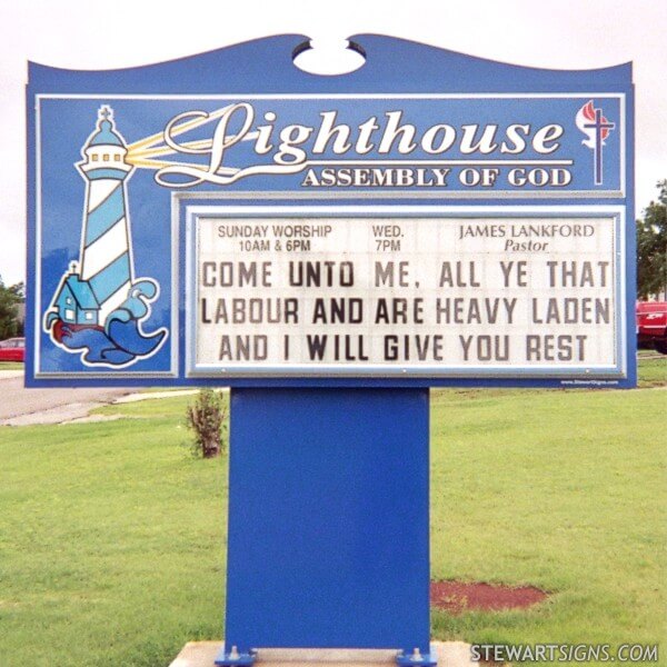 Church Sign for Lighthouse Assembly of God