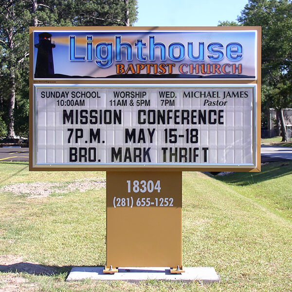 Church Sign for Lighthouse Baptist Church