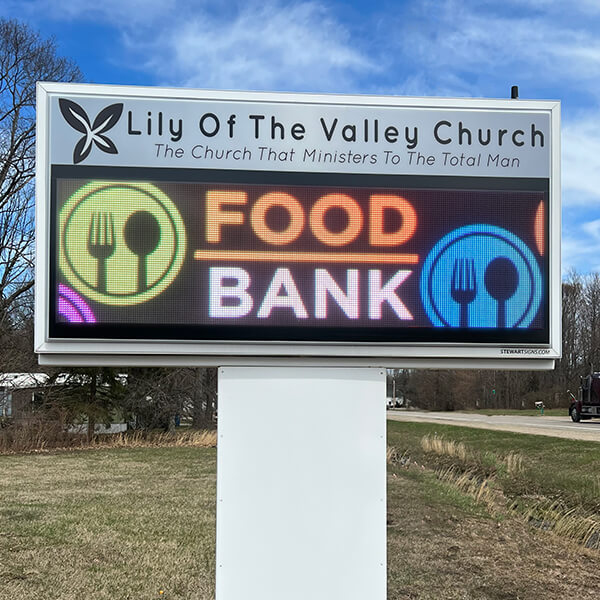 Church Sign for Lily of the Valley Church