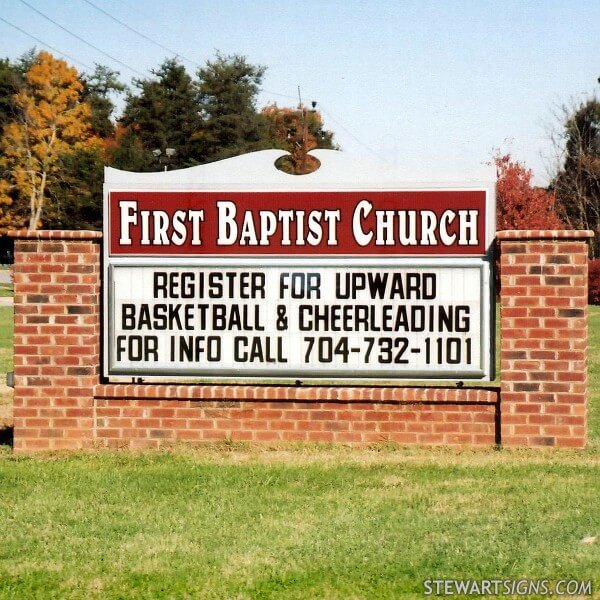 Church Sign for First Baptist Church