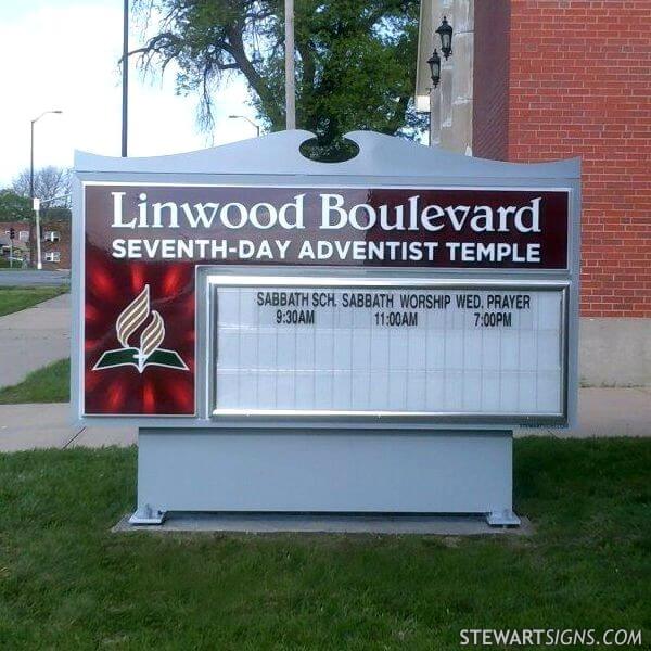 Church Sign for Linwood Boulevard Seventh-day Adventist Temple