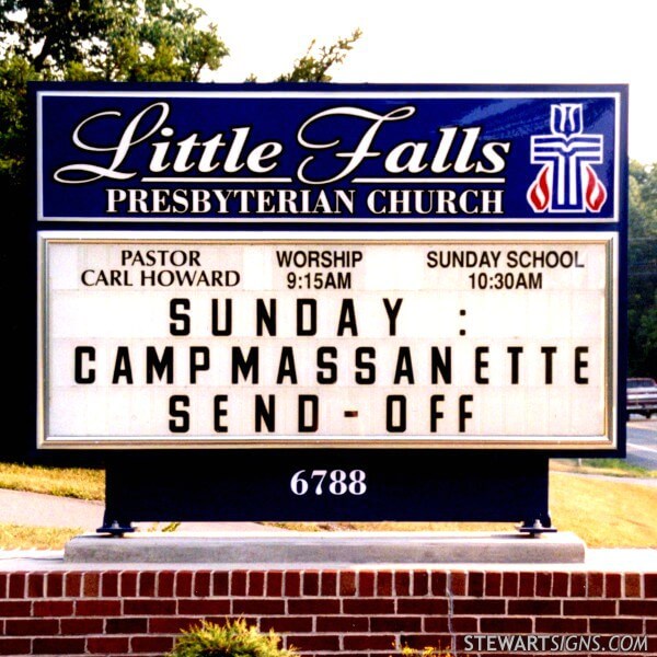 Church Sign for Little Falls Presbyterian Church
